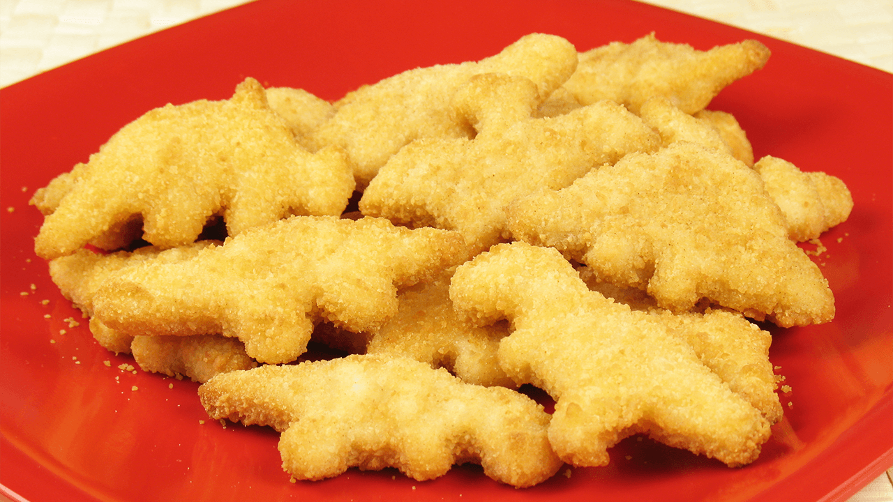 Nugget de pollo. ( Figura de dinosaurio.)