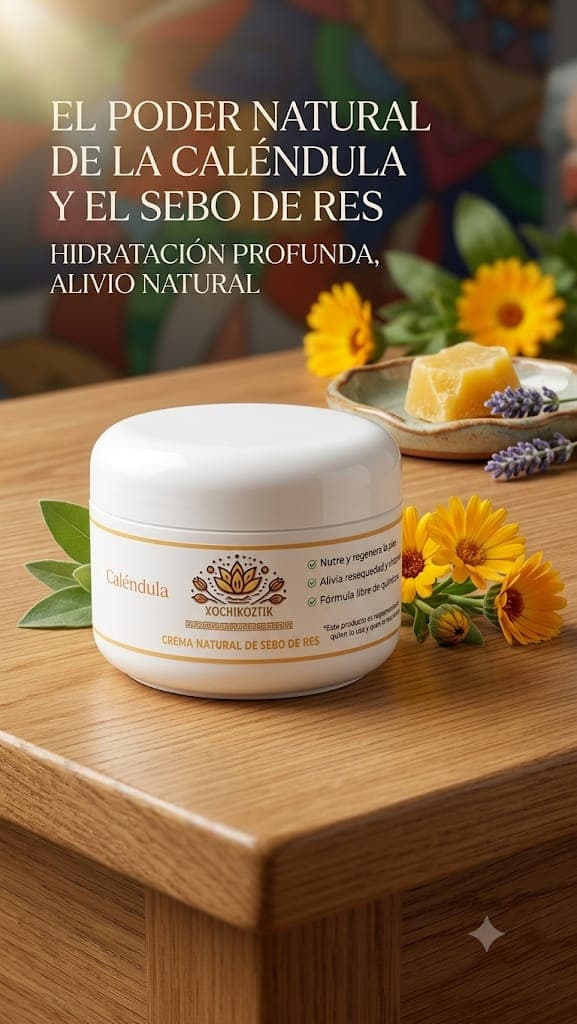 Crema natural de sebo de res con calendula